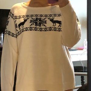 Off white sweater with black pattern. Size XL